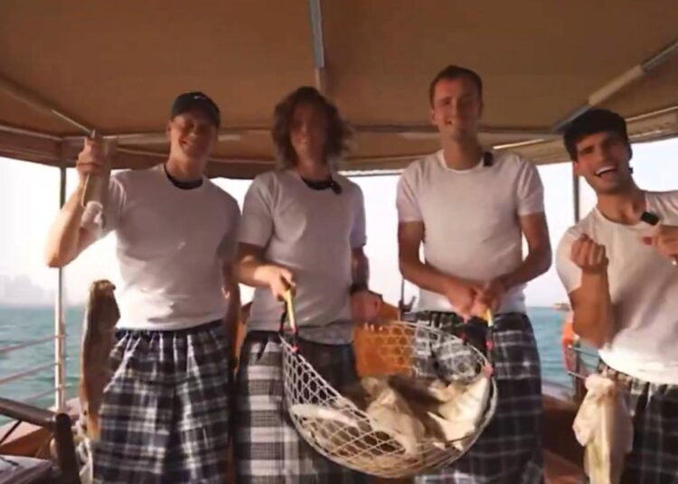 Alcaraz, Sinner, Rublev et Medvedev partent en virée de pêche à Doha