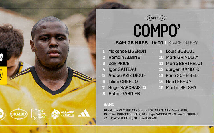 La compo des Espoirs à Castres