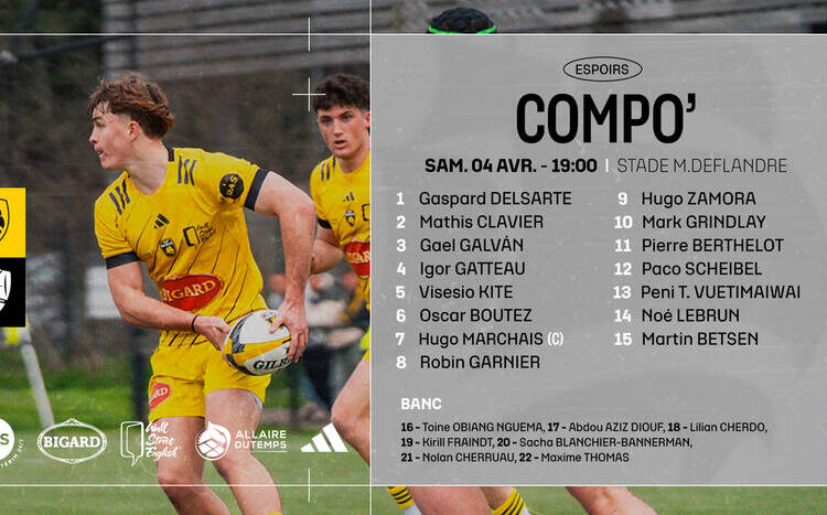 Les Espoirs choisis face à Aurillac