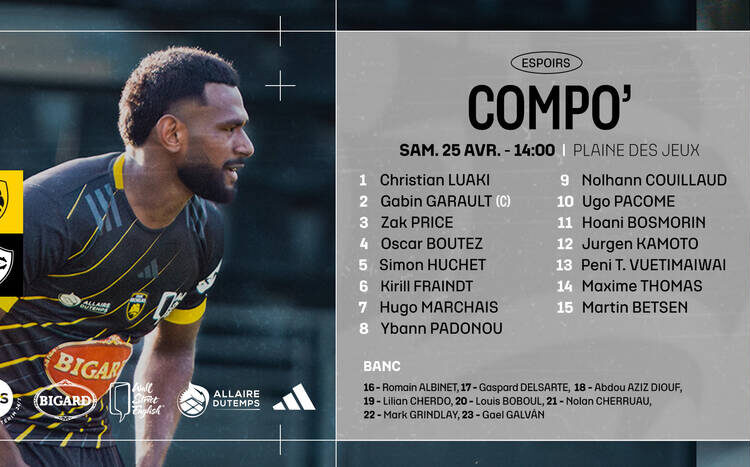 Les Espoirs face à Castres, la compo