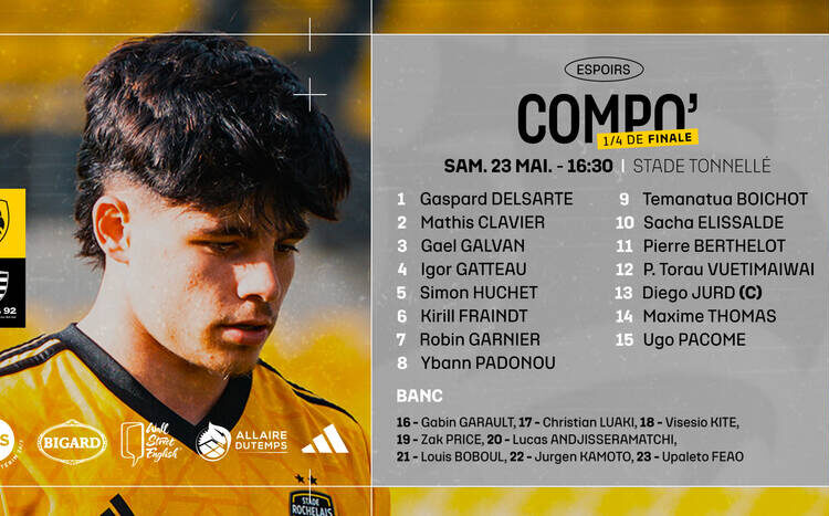 La compo des Espoirs pour le quart !