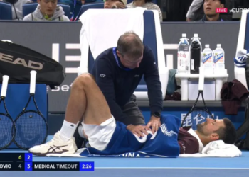 ATP - Pékin > Des images inquiétantes de Novak Djokovic lors de son match à Pékin