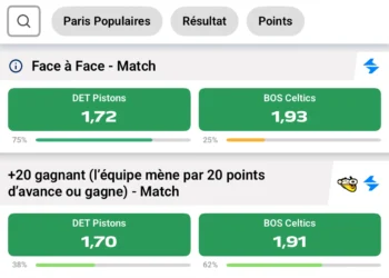 J’ai choisi le 1er match NBA de la saison Pistons vs Celtics